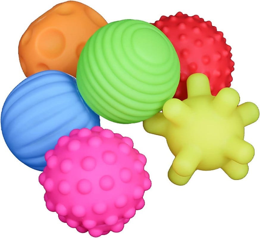 Decorative Balls Set for Kids, 6 Pieces - Multicolor