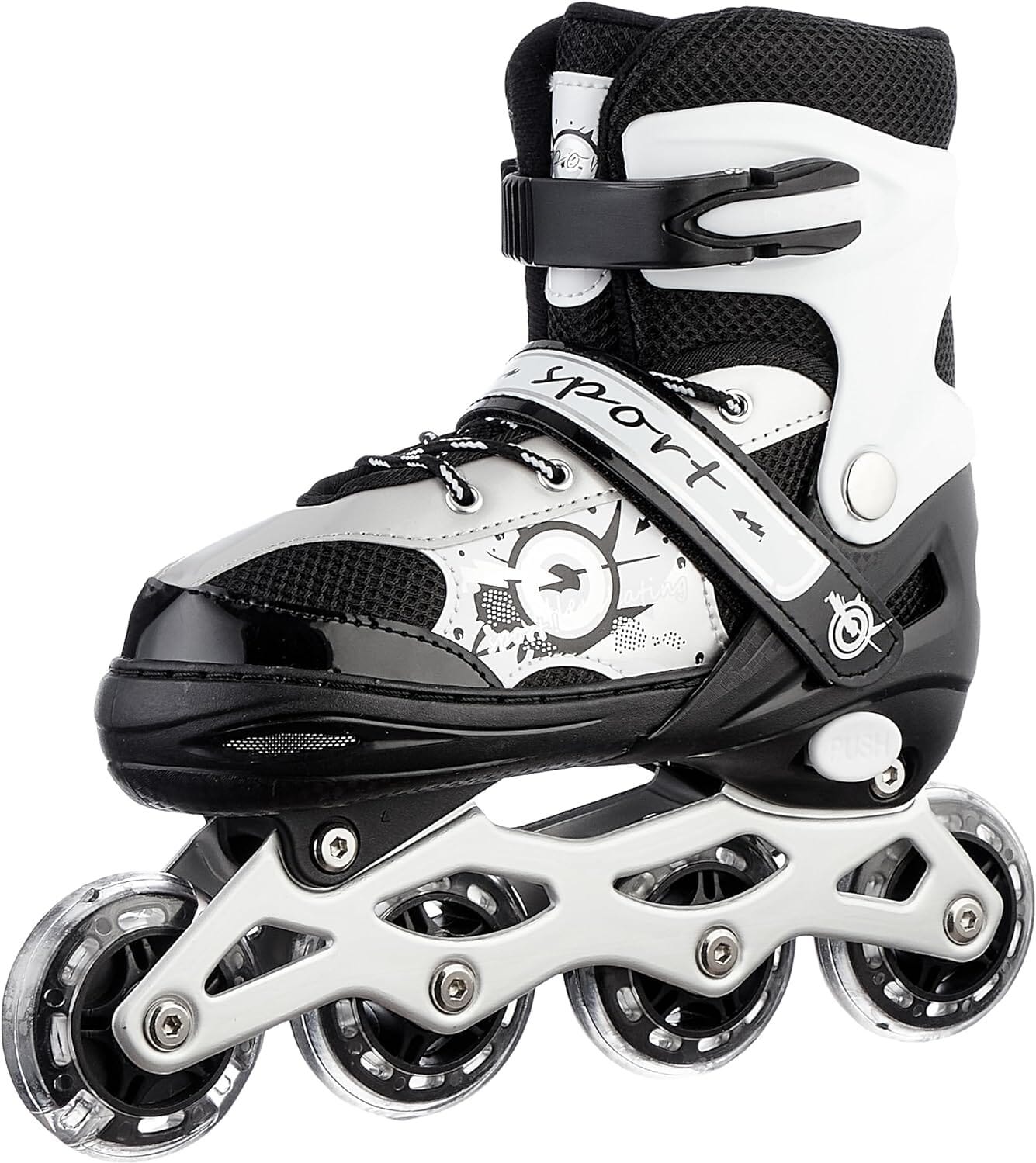 Skate Shoes For Children, Size M - White And Black