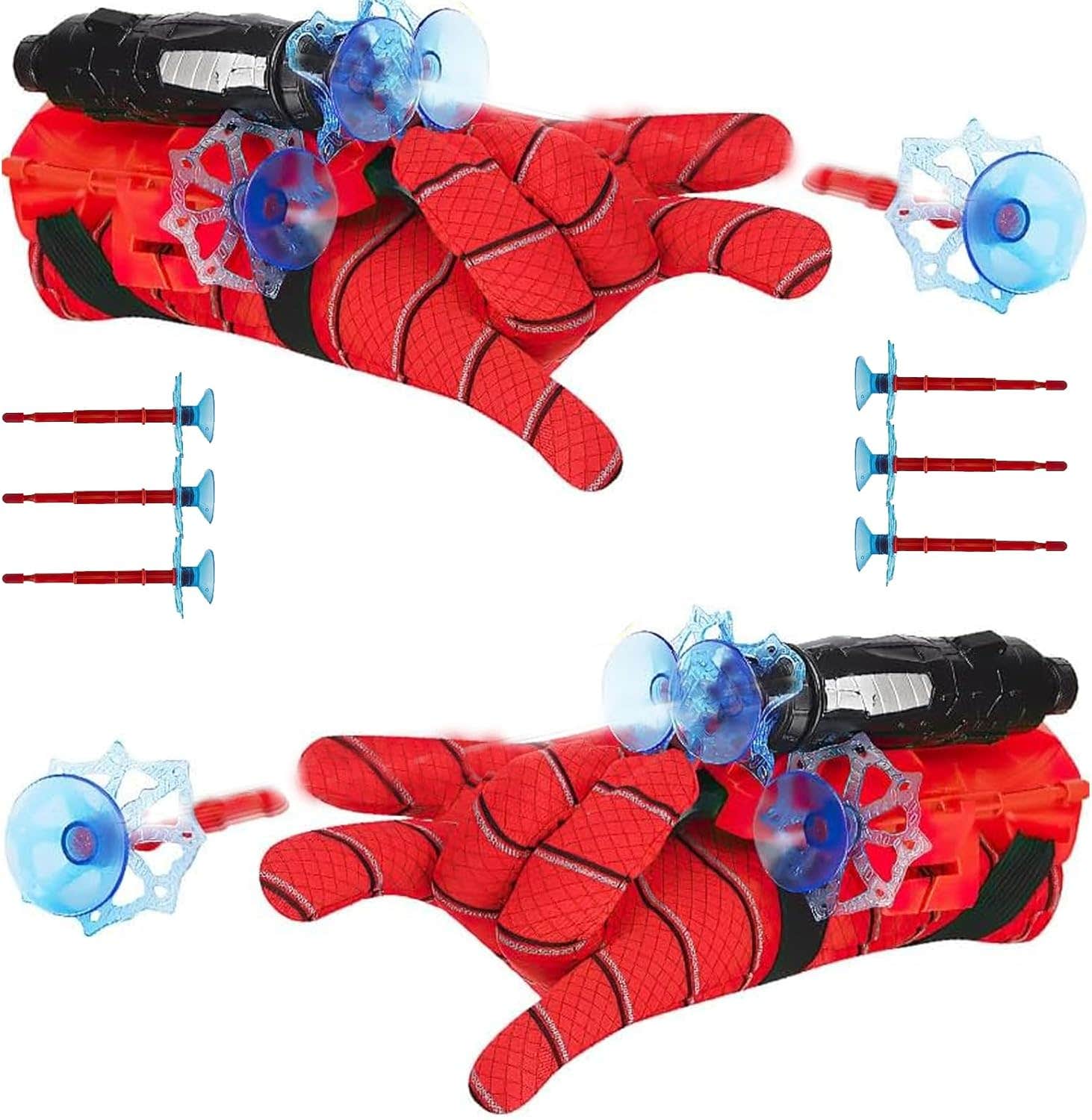 Ykhsuaou Fabric Spider Launcher Glove, 2 Pieces - Red