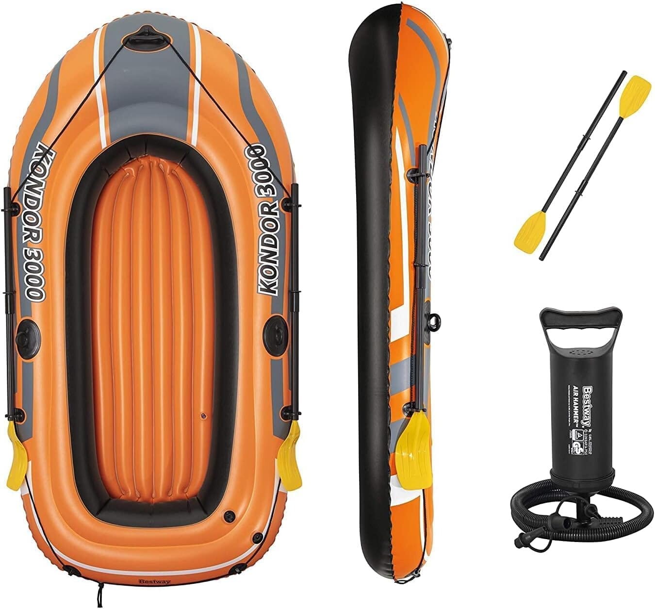 Inflatable Float For Children, Boat Shape With Paddle, 1 X 1.41 Meters - Multicolor