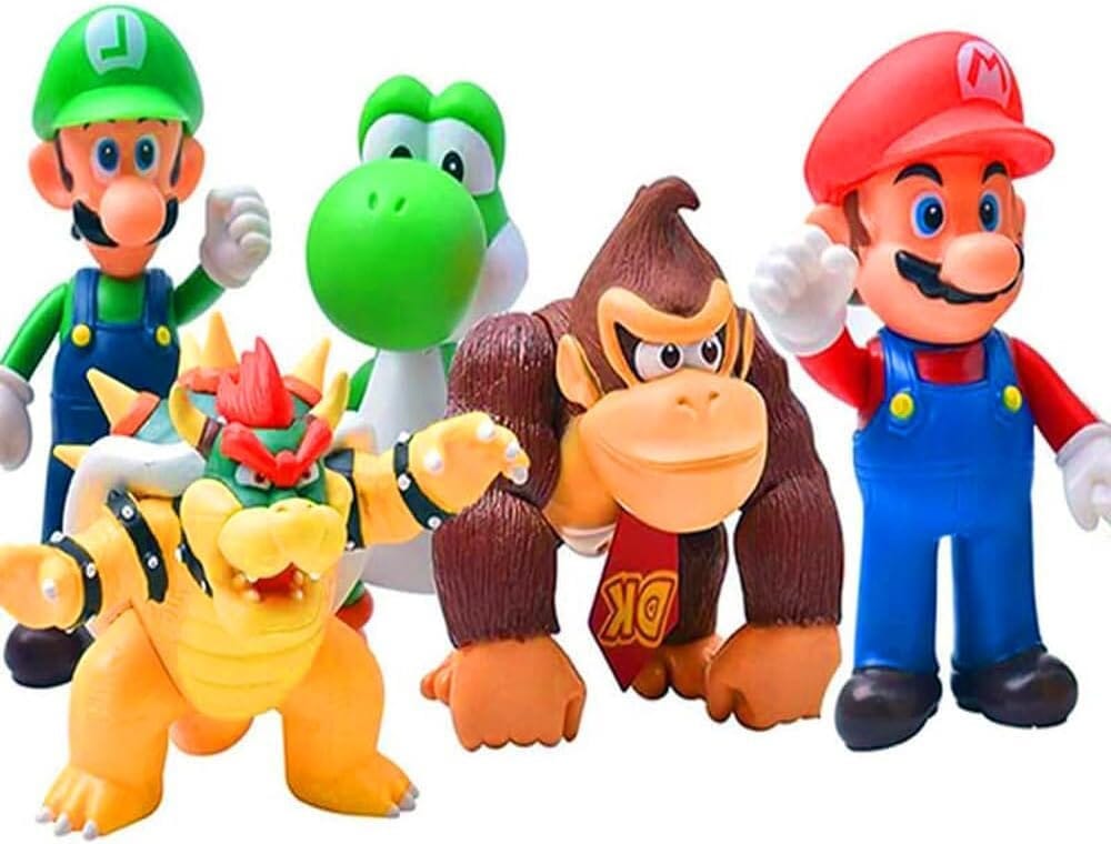 Super Mario Figures Toy For Children, 5 Pieces - Multicolor