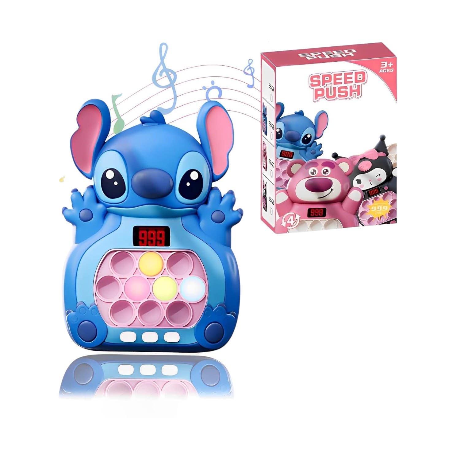 Ycaaeo Light Up Design Plastic Pop Pop It Fidget Toy - Blue