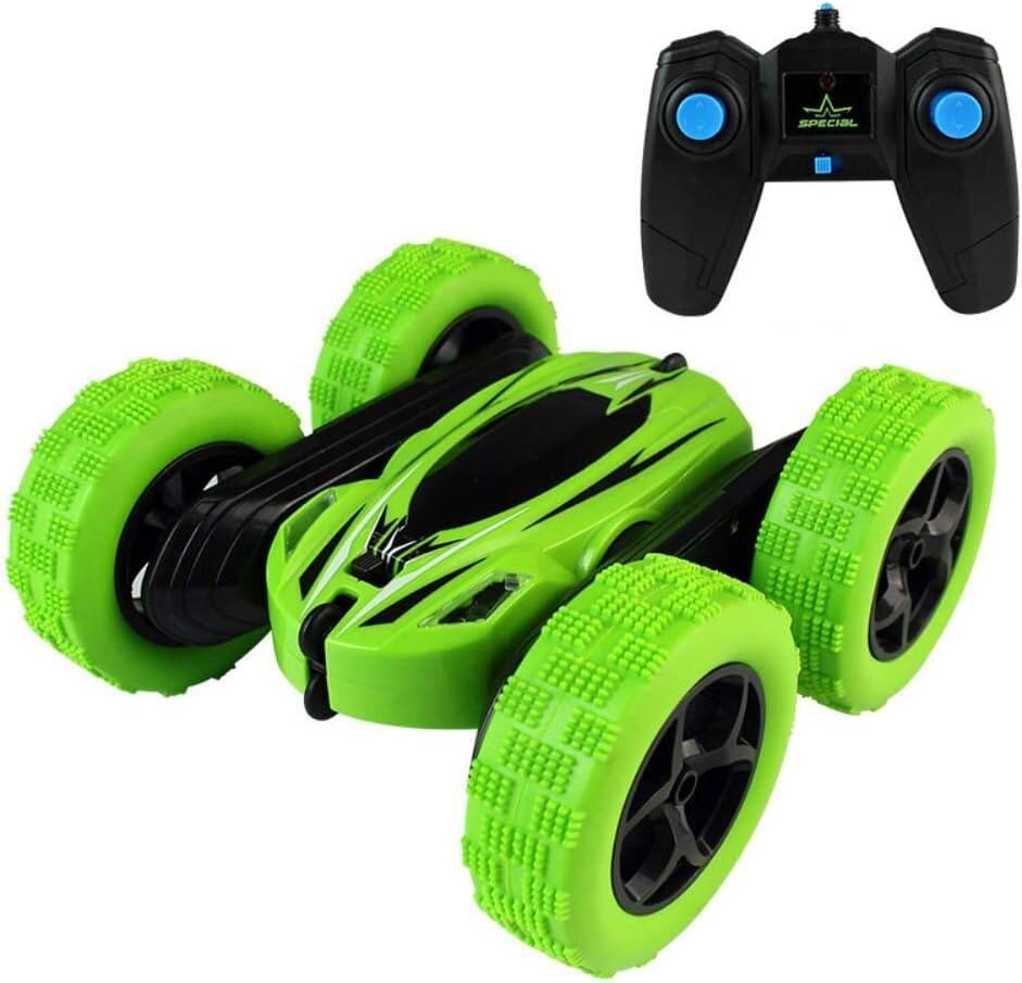Remote-Controlled Toy Car For Children, Flip, 360 Degree Rotation - Black Green