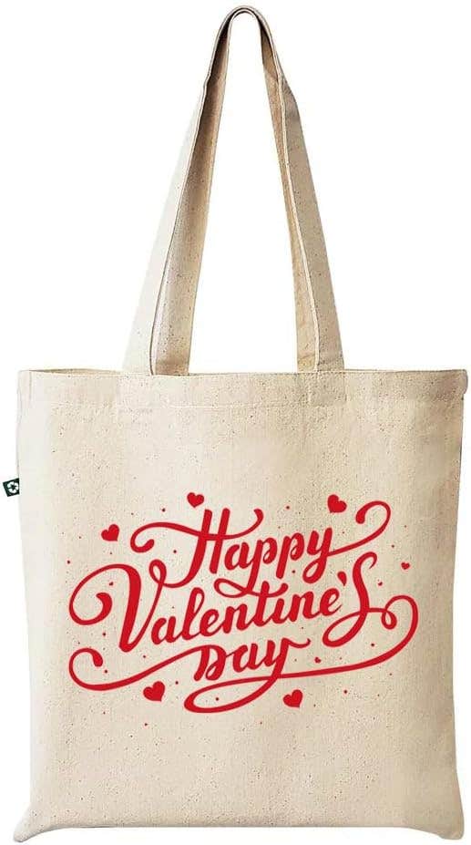 Printed Design Linen Tote Bag - Beige