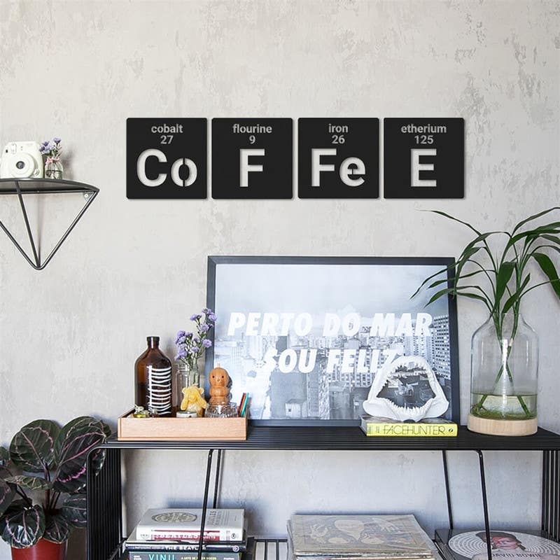 Decorative Wall Hanging, MDF Wood, 35×35 - Black