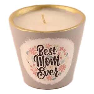 Pottery Aromatic Candle Handmade Pot, 6×6 cm - Grey