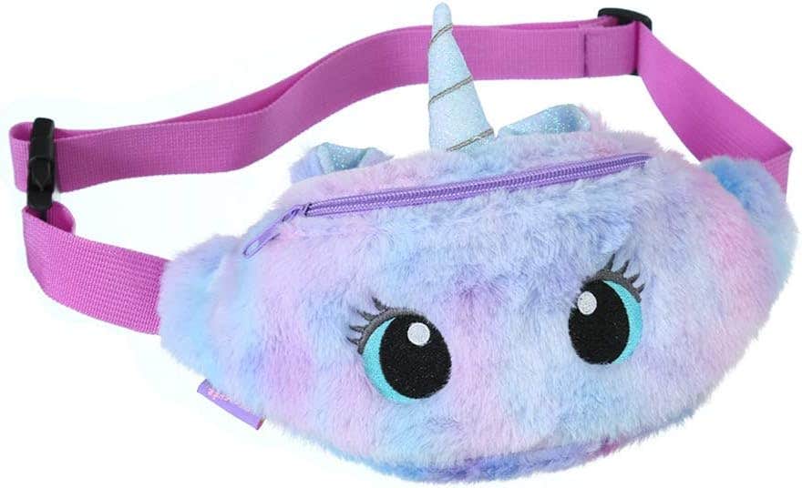 AIBEARTY Unicorn Plush And Fuzzy Kids Fanny Pack for Girls , 4.9X10.4X3.1 In - Purple
