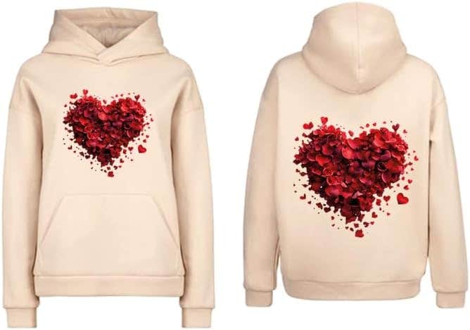 Heart Design Comfortable Cotton Hoodie
