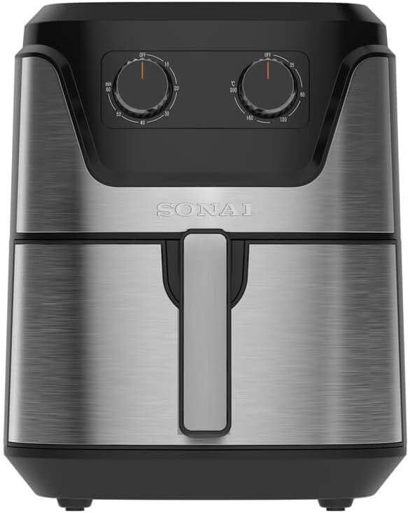 Sonai MAR-710-STAINLESS Cook MasterPro Classic Air Fryer, 7 Liters, 2000 Watts - Black Silver