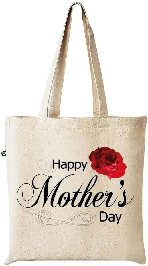 Mother's Day Design Fabric Tote Bag - Beige