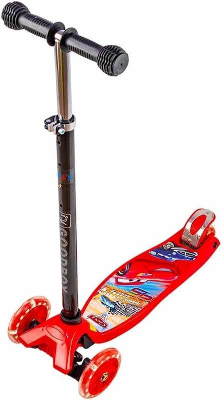 Plastic Scooter For Kids, Luminous Wheels - Red