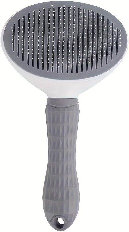 Pet Fur Cleaning And Combing Brush - White Grey