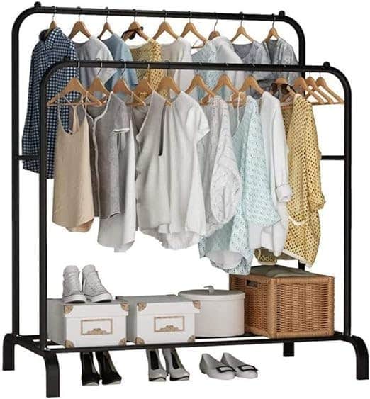 Monoptilon Stylish Design Metal Clothes Rack, 110Cm - Black