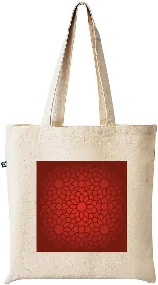 Al Lela Alkbera D3 Design Fabric Tote Bag - Beige