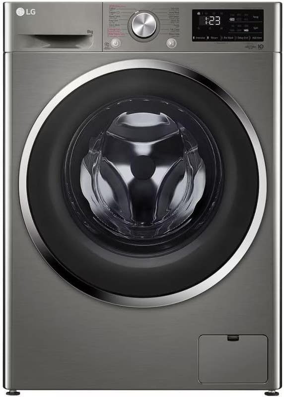 LG F4R3TYGCP Front Loading Automatic Washing Machine, 8 Kg, Led Display, Steam Technology - Silver