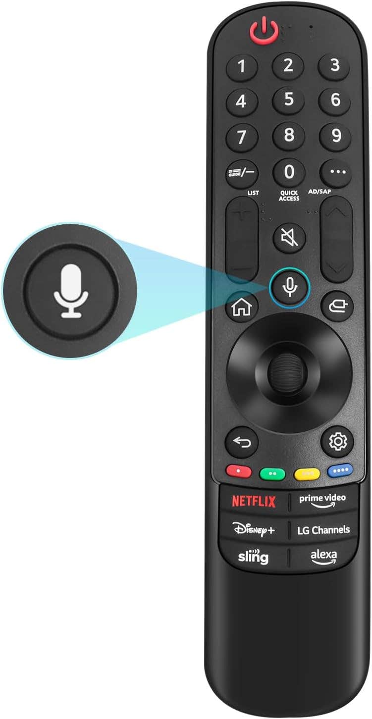 Seayoo Voice Remote MR23GA for LG Smart TV Remote Control with Wheel Pointer - Black .