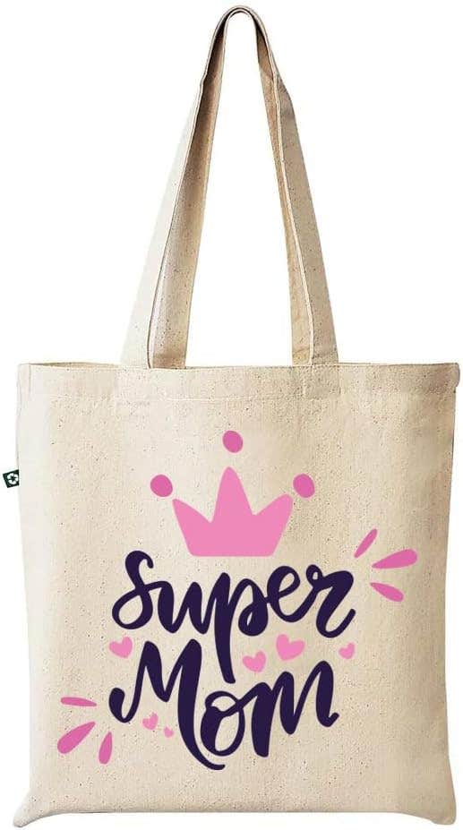 Mother's Day Design Fabric Tote Bag - Beige