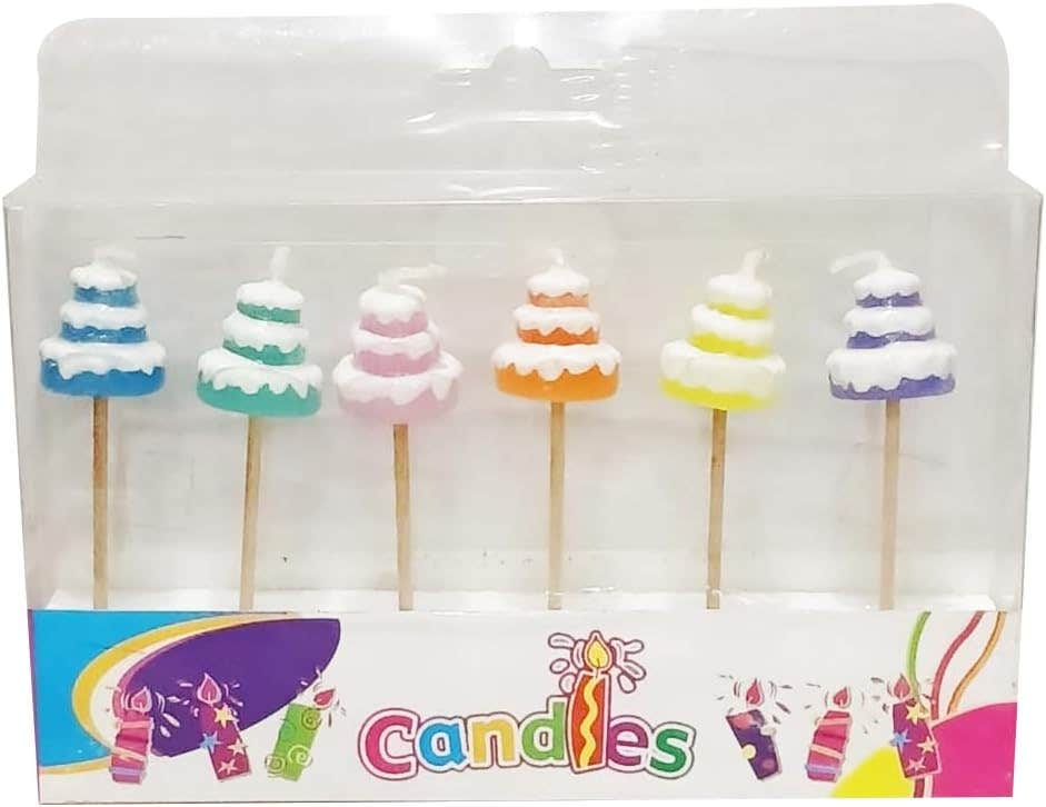 Decorative Birthday Candles, 6 Pieces - Multicolor