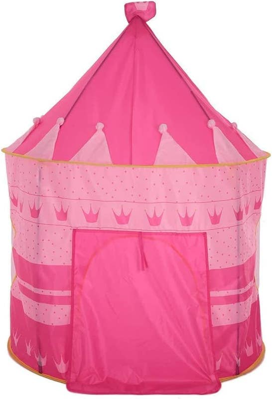 Foldable Baby Kids Castle Playpen - Pink