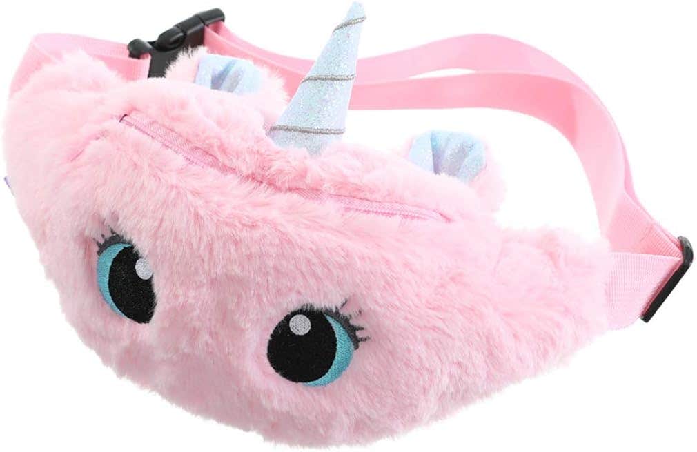 ANPTER Unicorn Plush Crossbody Bag for Kids , Small - Pink