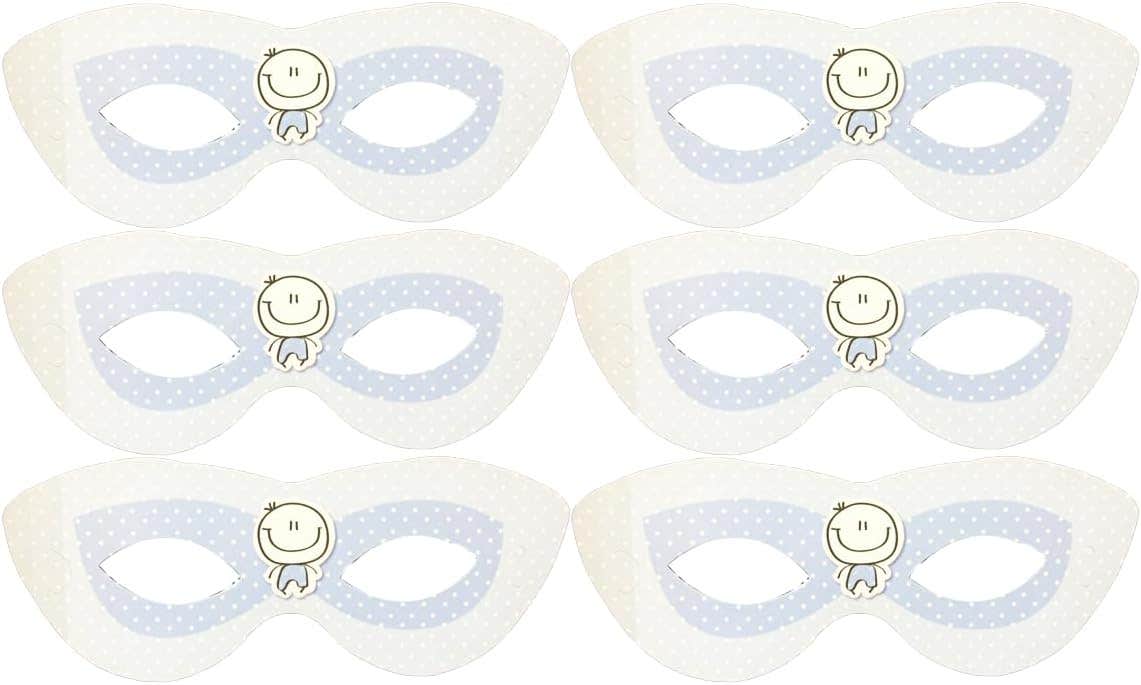 Boy Design Colorful Paper Party Mask, 6 Pieces - Multicolor