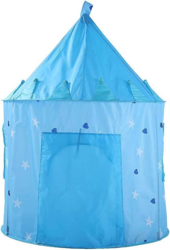 Foldable Baby Kids Castle Playpen - Blue