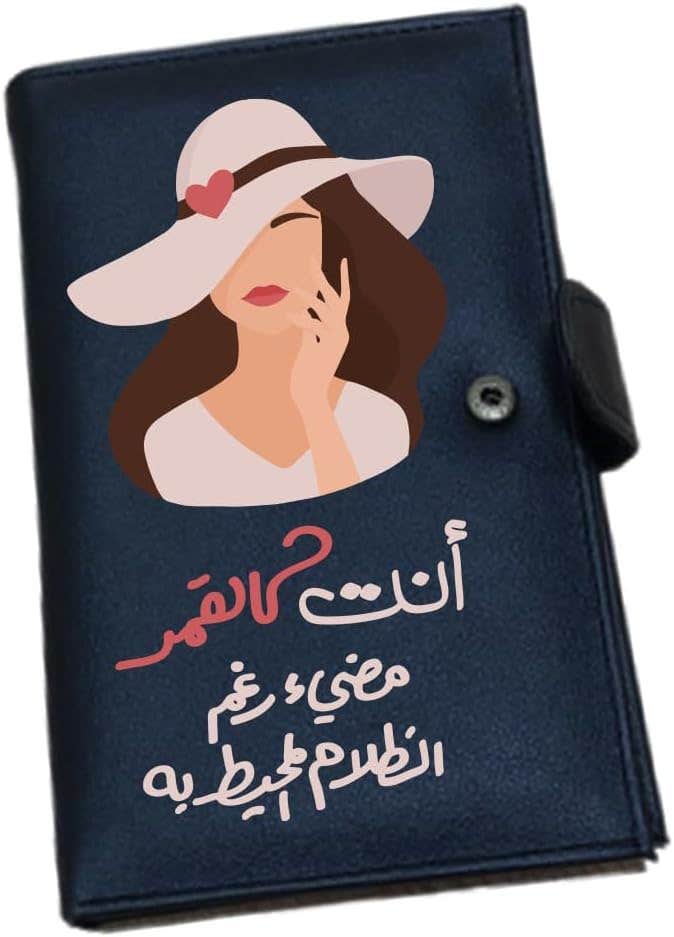 Leather Wallet For Girls, One Sided Printing, Shape 7, 11x17 cm - Black