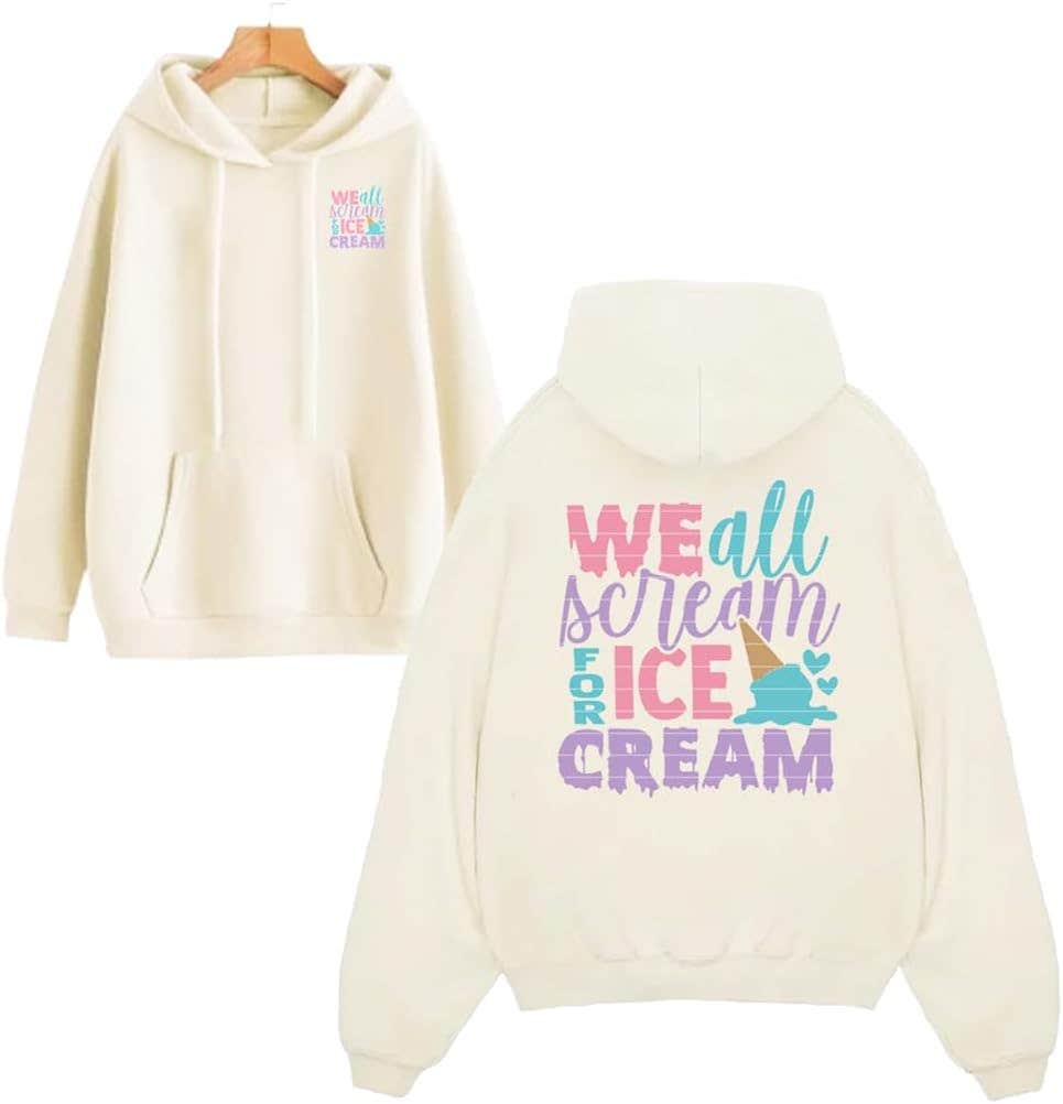 Ice Cream Design Comfortable Cotton Hoodie