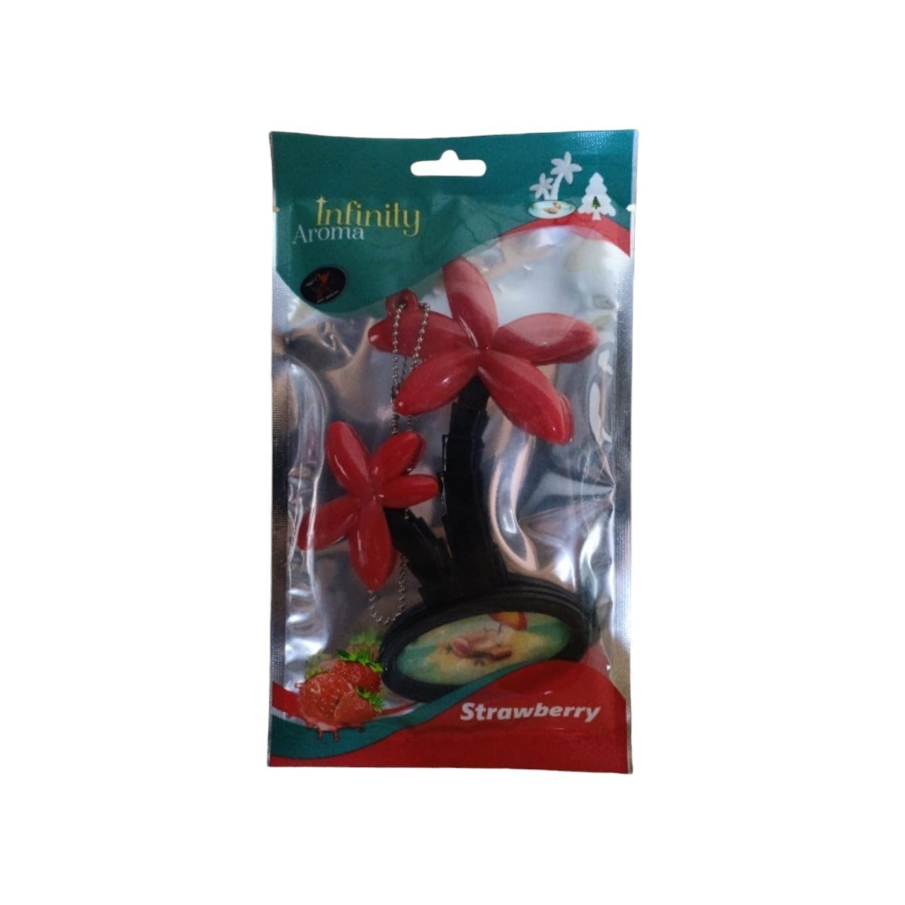 Palm Tree Car Air Freshener with Strawberry Scent - Multicolor