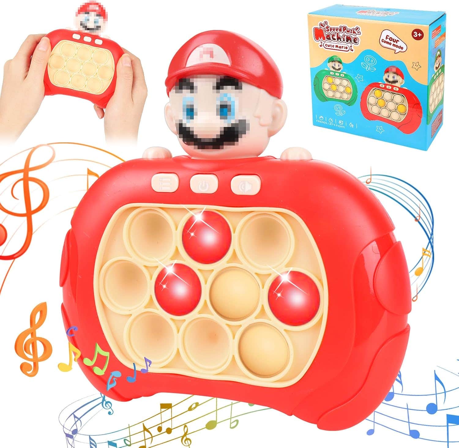 Guboom Quick Push Design Plastic Pop Pop It Fidget Toy - Red Beige