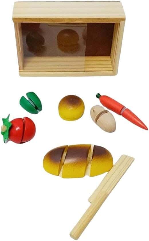 Alsafwa Wooden Vegetable Cutter Box - Beige