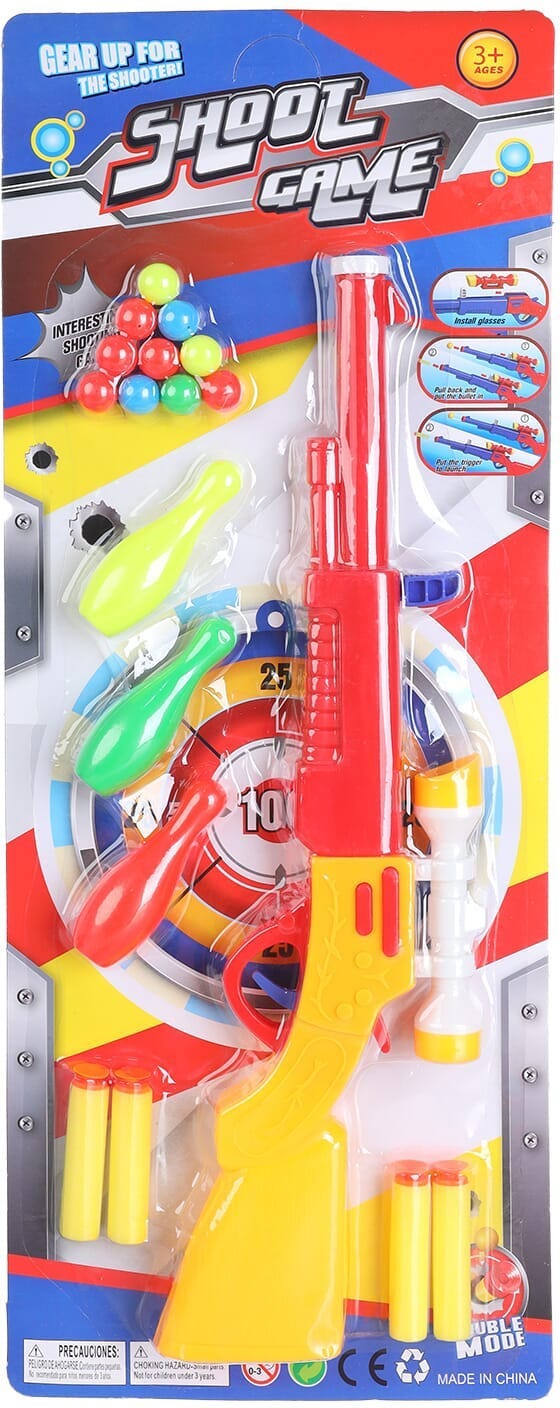 Nishan toy gun for boys, 18 pieces - Multicolor