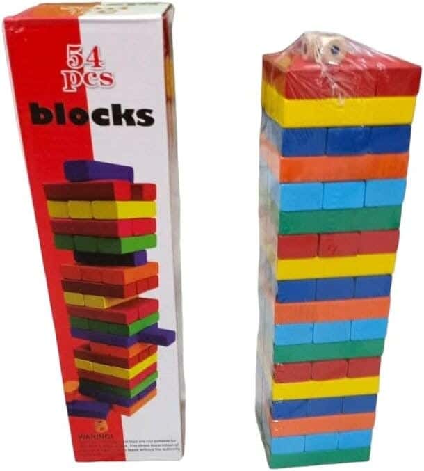 Alsafwa W20-19 Blocks Toy, 54 Pieces - Multicolor