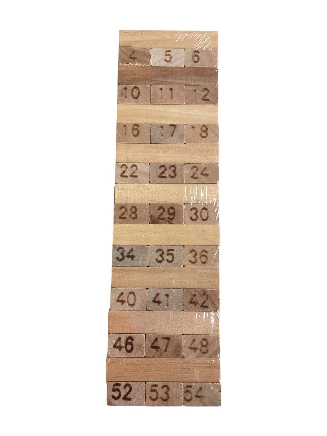 Wood Building Block Set, 54 Pieces - Beige
