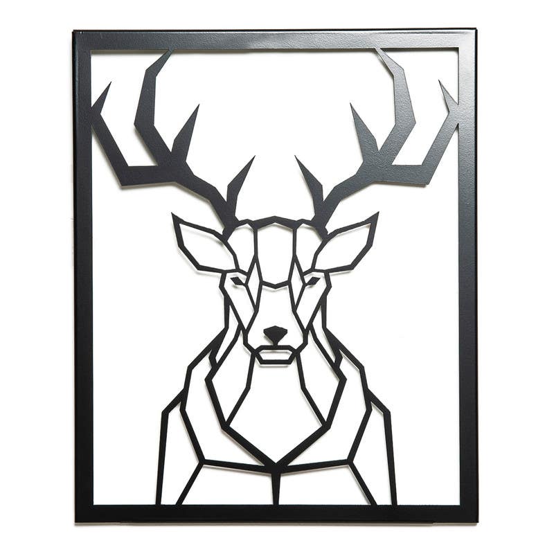Decorative Wall Hanging, MDF Wood, 85×104 - Black