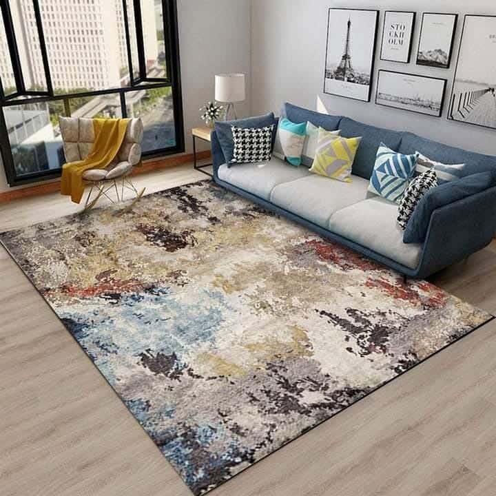 Line Sleep Dots Fabric Carpet protector, 160x250 cm - Multicolor
