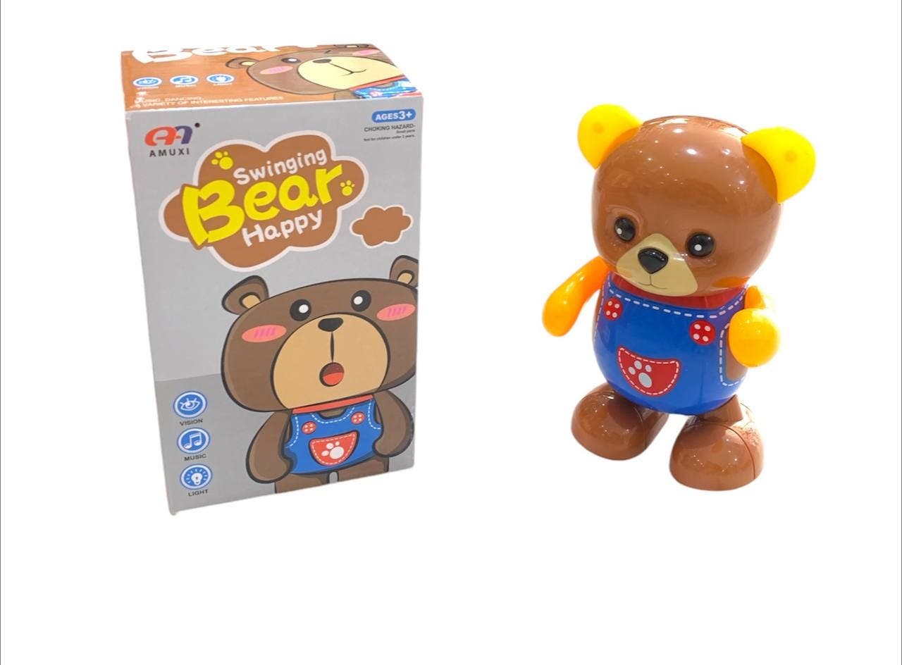 Alsafwa T-330 Sound And Light Bear Toy for Unisex Children - Brown