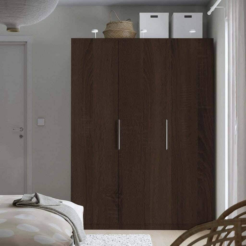 Wardrobe MDF Wood Covered With HPL Layer, 180×150×50 cm - Brown