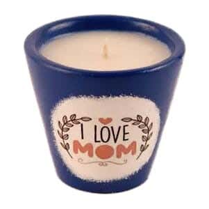 Pottery Aromatic Candle Handmade Pot, 6×6 cm - Navy