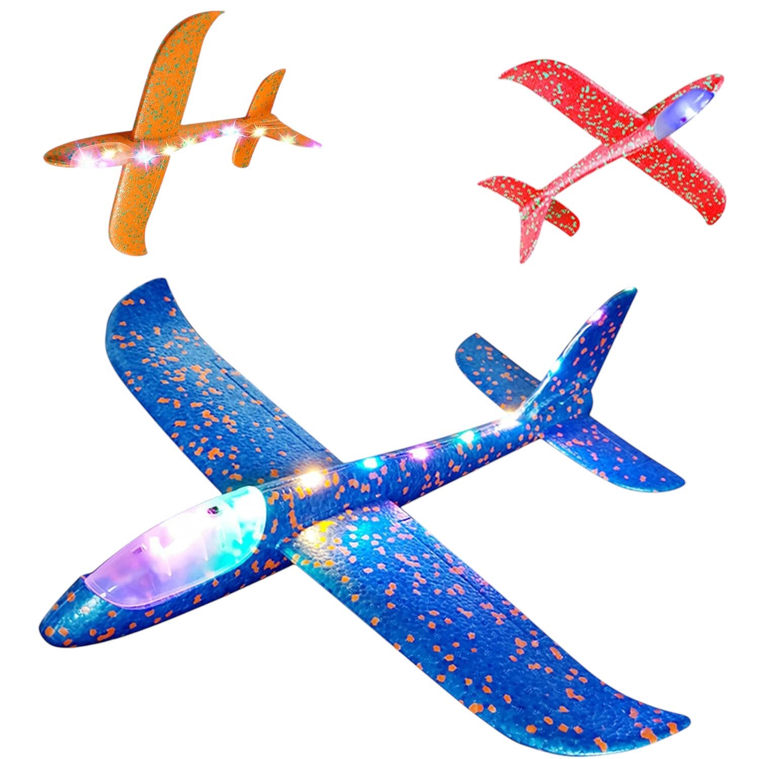 Ayebia Flying Design Foam Airplanes, 3 Pieces - Multicolor