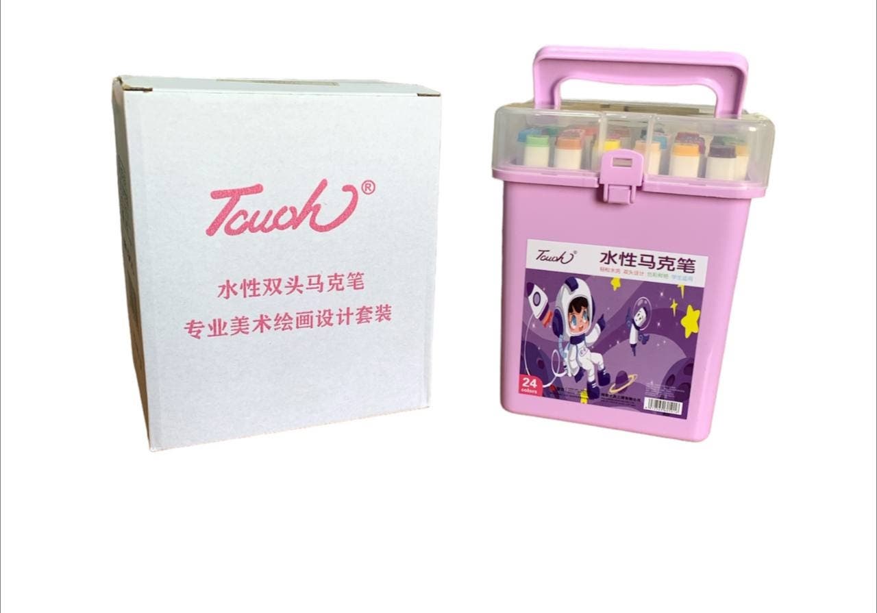 Alsafwa W36-114 Touch Coloring Set for Unisex Children, 24 Pieces - Multicolor