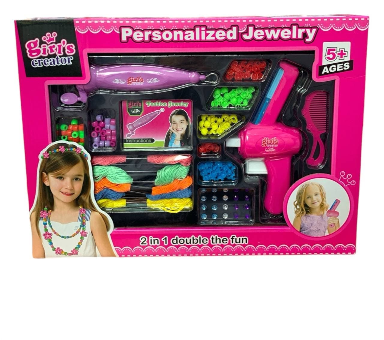 Alsafwa W36-115 Large Hair Bead Machine Toy for Girls - Multicolor