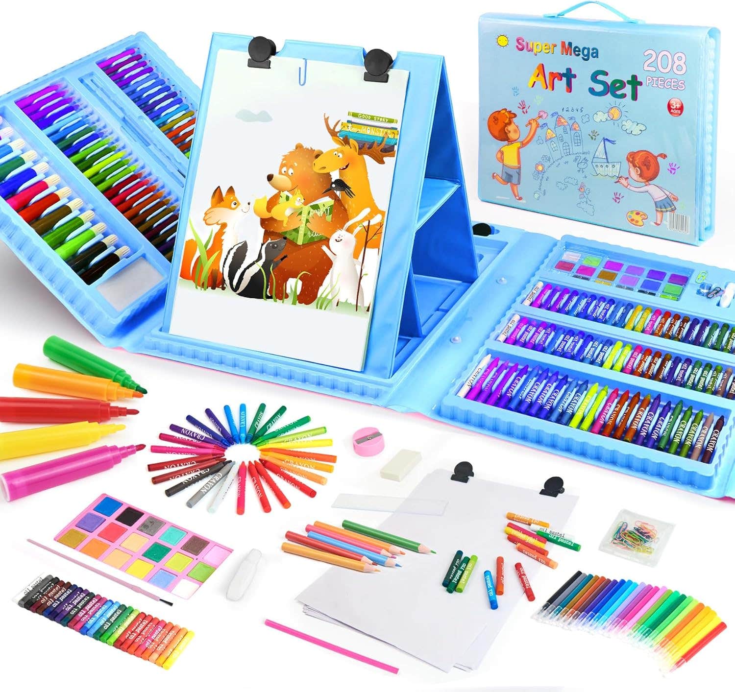 Tommyhome Deluxe Design Drawing Kit, 208 Pieces - Blue