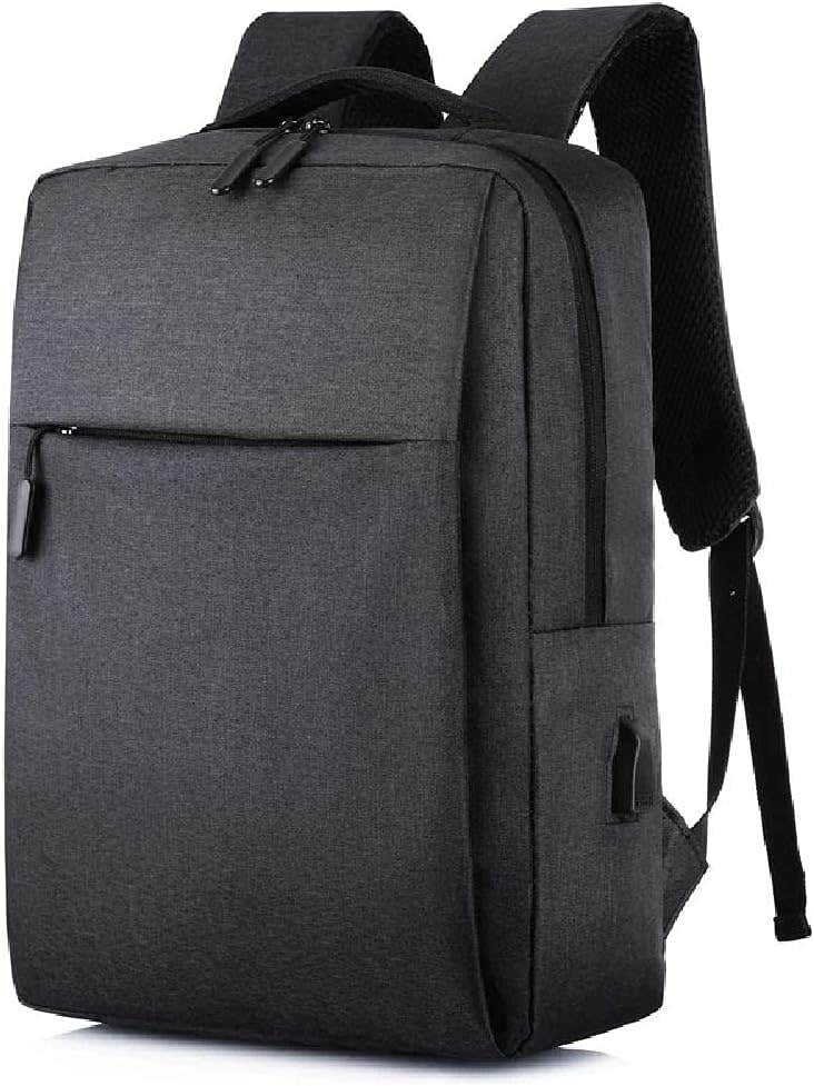 Charging Hole Travel Laptop Backpack - Black