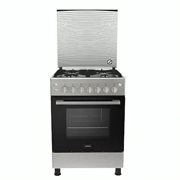 Zanussi ZCG62196XB Cool Easy Cooker, 4 Burners, 60 cm, Heating and Cooling Fan, Full Safety, Stainless Steel Side - Silver Black