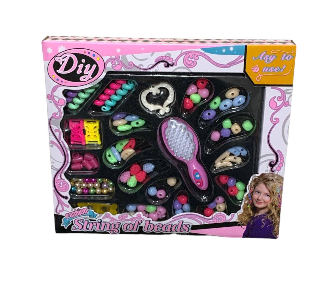 Alsafwa W36-38 Girls Bead Toy for Girls - Multicolor
