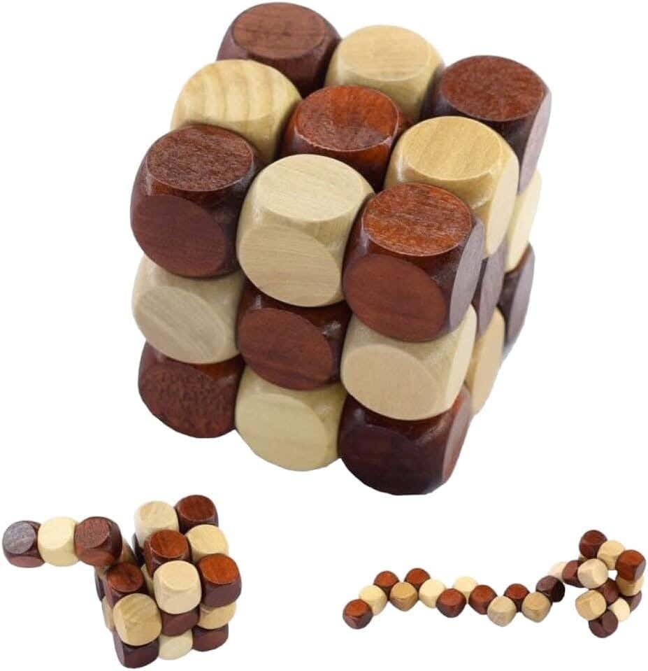 Alsafwa W26-21 Snake Bead Pry Cube, Medium - Brown Beige