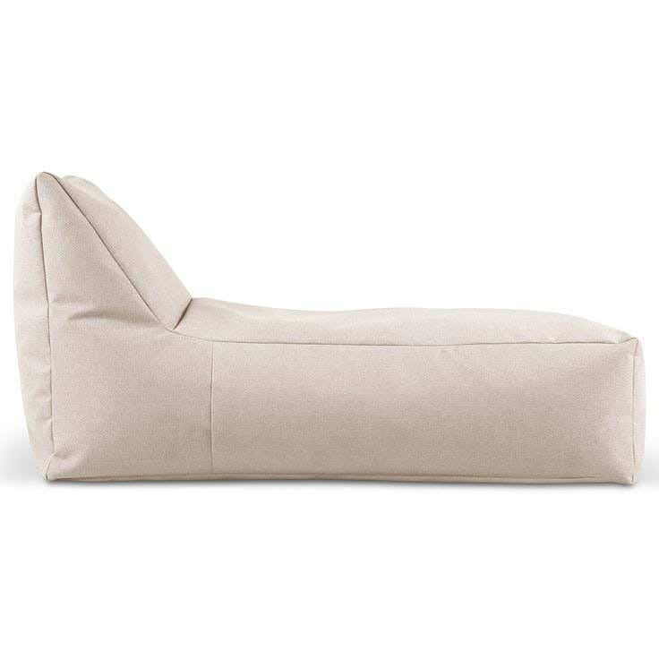 Bean Bag Modern Chaise Longue, Sabia Fabric, 64 x 130 x 90 cm - Beige