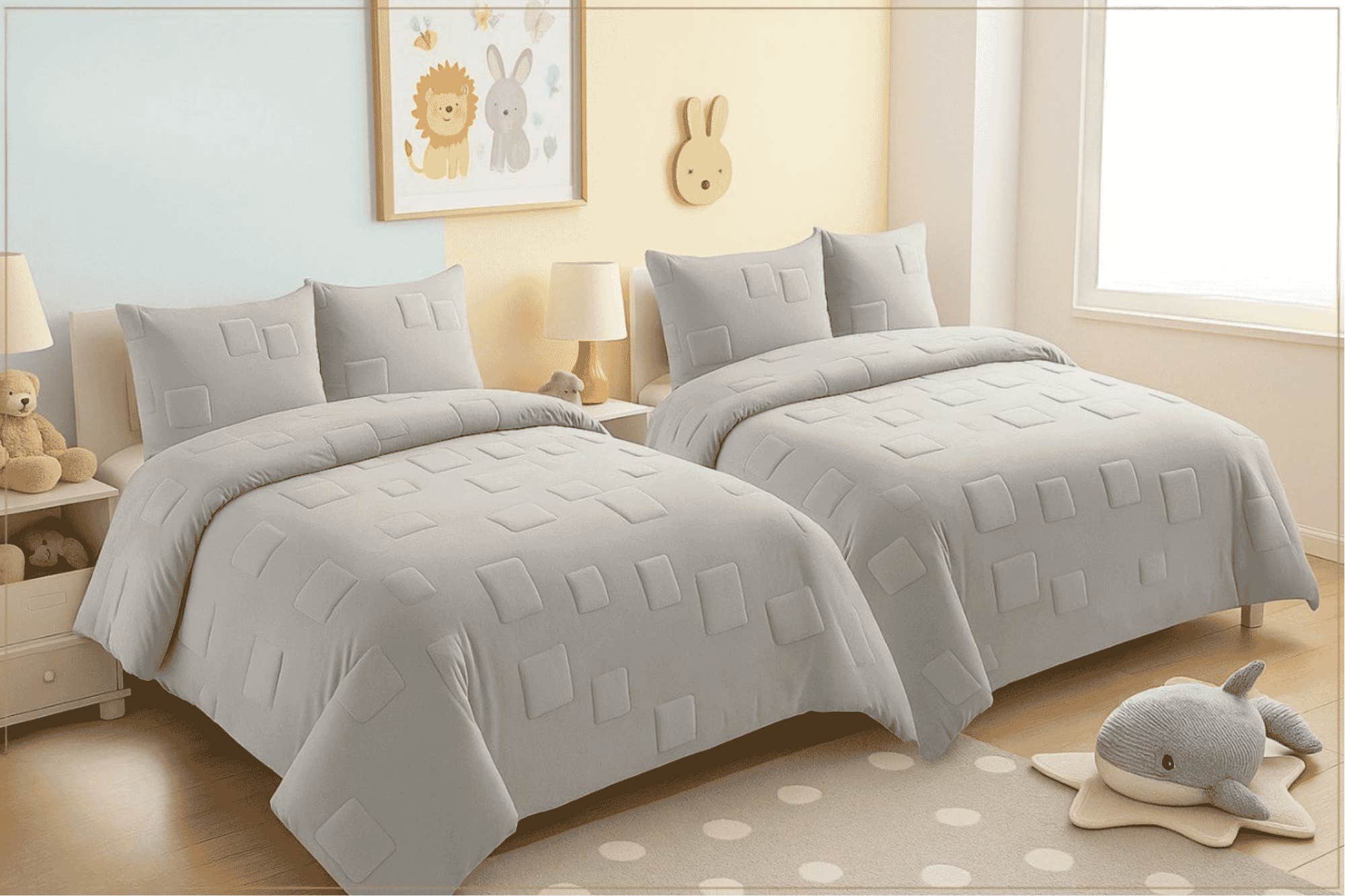 Rimas Baby Quilt, 240x190cm, Velvet - Gray