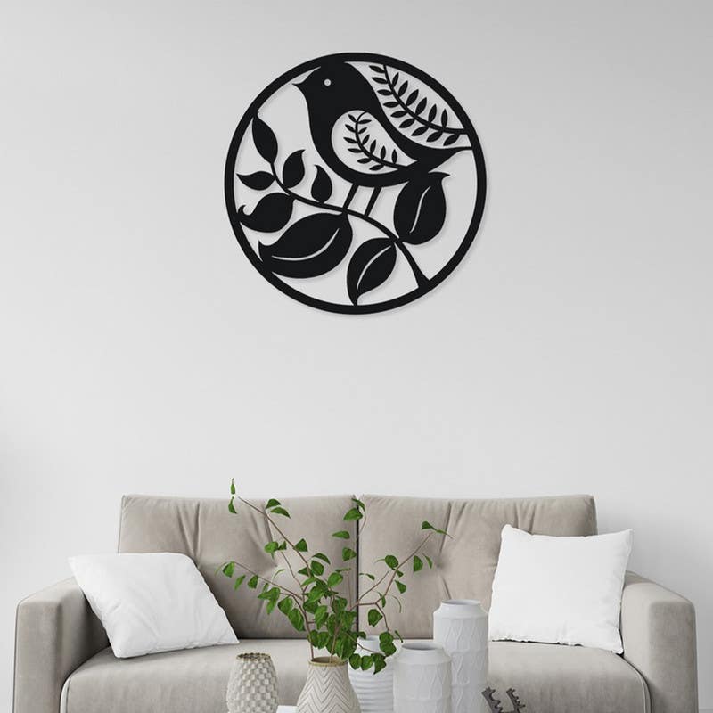 Decorative Wall Hanging, MDF Wood, 100×100 - Black